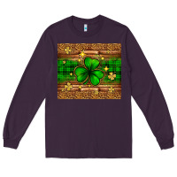 Plum St. Patrick's Day shamrock leopard Long Sleeve Tee - Neo Western