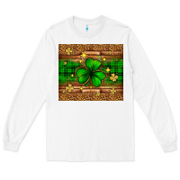 White St. Patrick's Day shamrock leopard Long Sleeve Tee - Neo Western