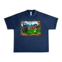 Navy western barnyard black angus cattle longhorn rooster and chicks Urban Heavy Tee - RanaPortraitStore