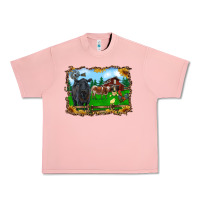 Salmon western barnyard black angus cattle longhorn rooster and chicks Urban Heavy Tee - RanaPortraitStore