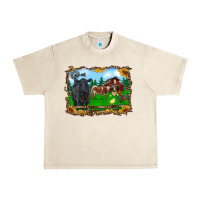 Sandshell western barnyard black angus cattle longhorn rooster and chicks Urban Heavy Tee - RanaPortraitStore
