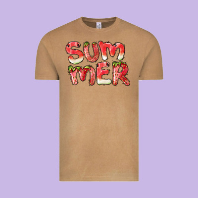 Summer Watermelon And Strawberry Vintage Tee Designed By Barkaloodesign