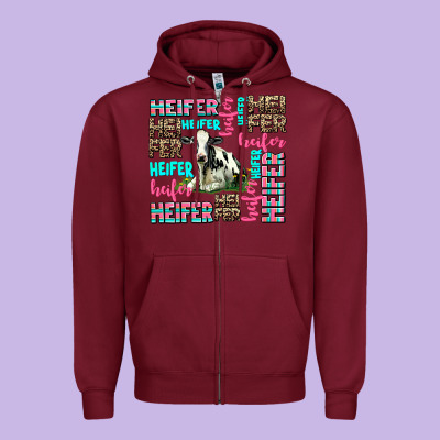 Heifer Zipper Hoodie Designed By Adodesignshop