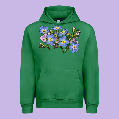 Forget Me Not Flower Illustrations Urban Hoodie Designed By Lillyallendesigns