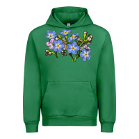 Emerald Forget Me Not Flower Illustrations Urban Hoodie - LillyAllenDesigns