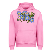 Fuchsia Pink Forget Me Not Flower Illustrations Urban Hoodie - LillyAllenDesigns