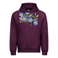 Mauve Wine Forget Me Not Flower Illustrations Urban Hoodie - LillyAllenDesigns
