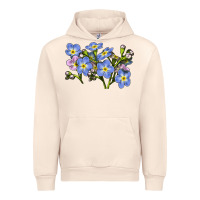Sandshell Forget Me Not Flower Illustrations Urban Hoodie - LillyAllenDesigns