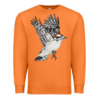 Carrot Flying Downy Woodpecker Premium Sweatshirt - LillyAllenDesigns
