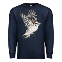 Navy Flying Downy Woodpecker Premium Sweatshirt - LillyAllenDesigns