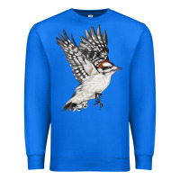 True Royal Flying Downy Woodpecker Premium Sweatshirt - LillyAllenDesigns