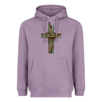 Lavender cross with thorn Heavyweight Hoodie - BarkalooDesign