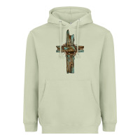 Matcha cross with thorn Heavyweight Hoodie - BarkalooDesign