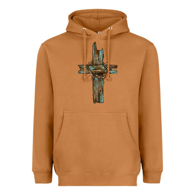 Cross With Thorn Heavyweight Hoodie by BarkalooDesign | Teevron