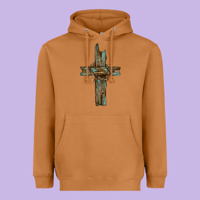 Cross With Thorn Heavyweight Hoodie Designed By Barkaloodesign