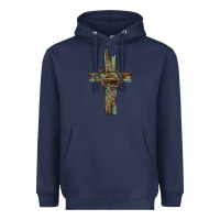 Navy cross with thorn Heavyweight Hoodie - BarkalooDesign