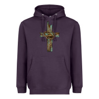 Plum cross with thorn Heavyweight Hoodie - BarkalooDesign