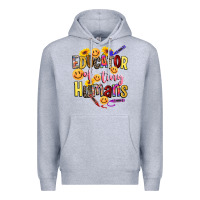 Heather Grey educator of tiny humans Premium Hoodie - NancyCooperArtShop