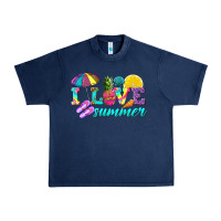Navy i love summer Urban Heavy Tee - texasbilliewilder