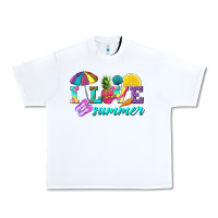 White i love summer Urban Heavy Tee - texasbilliewilder