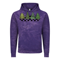 Cloud Purple christmas checkered trees Vintage Hoodie - MaliasSmallBusiness