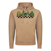 Vintage Coffee christmas checkered trees Vintage Hoodie - MaliasSmallBusiness