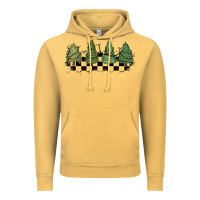 Vintage Mustard christmas checkered trees Vintage Hoodie - MaliasSmallBusiness