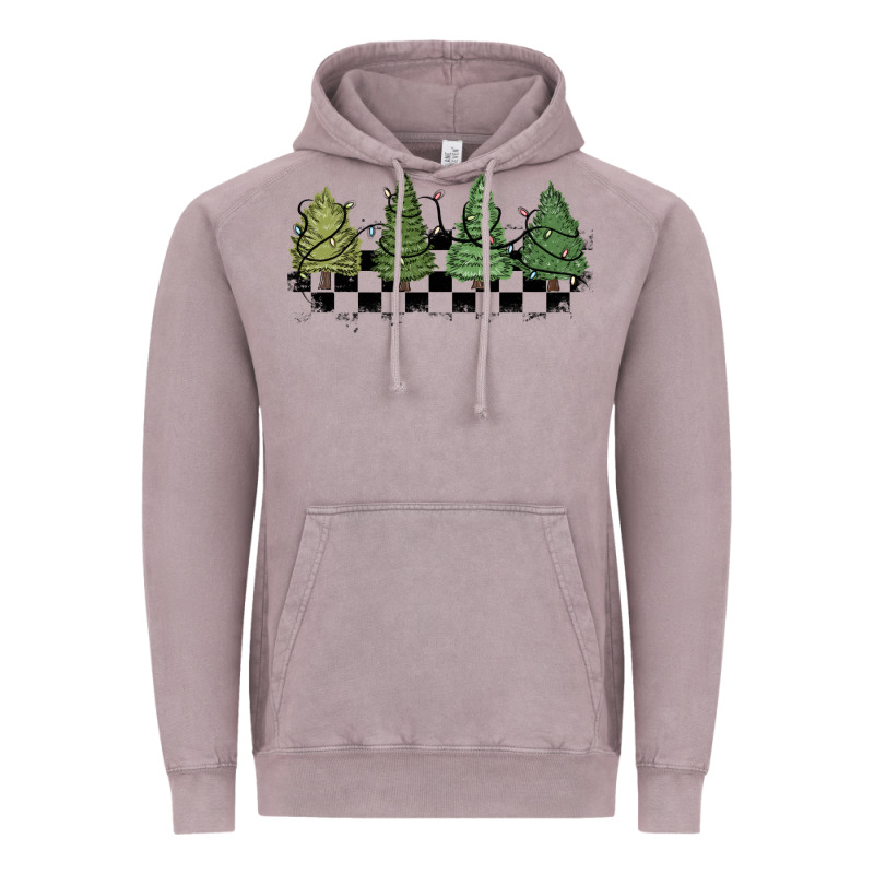 Christmas Checkered Trees Vintage Hoodie by MaliasSmallBusiness | Teevron