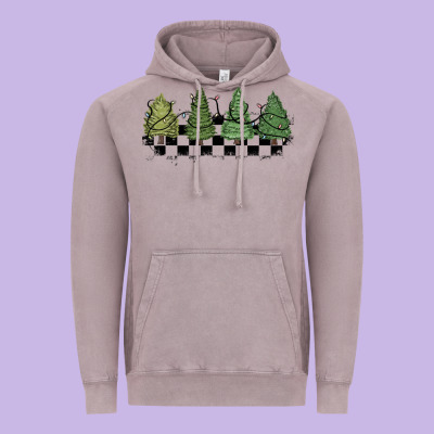 Vintage Hoodie christmas checkered trees