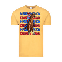 Vintage Mustard make america cowboy again Vintage Tee - texasbilliewilder