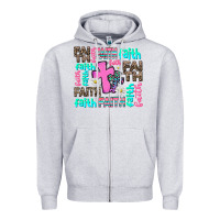 Heather Grey faith with cross Zipper Hoodie - AdoDesignShop