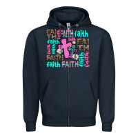 Navy faith with cross Zipper Hoodie - AdoDesignShop