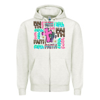 Oatmeal Heather faith with cross Zipper Hoodie - AdoDesignShop