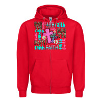Red faith with cross Zipper Hoodie - AdoDesignShop