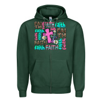 Sports Green faith with cross Zipper Hoodie - AdoDesignShop