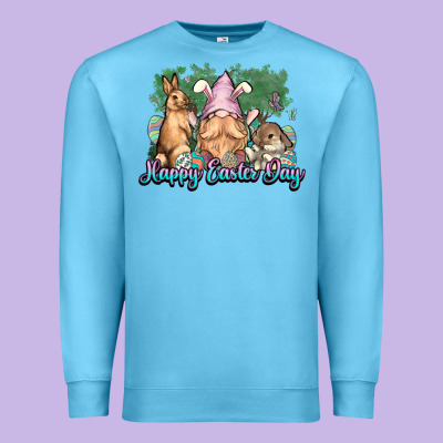 Gnome Bunny Happy Eater Day Premium Sweatshirt Designed By Nancycooperartshop
