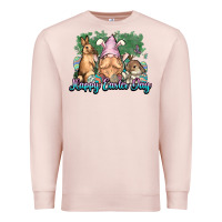 Pale Pink Gnome Bunny Happy Eater Day Premium Sweatshirt - NancyCooperArtShop