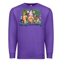 Purple Gnome Bunny Happy Eater Day Premium Sweatshirt - NancyCooperArtShop