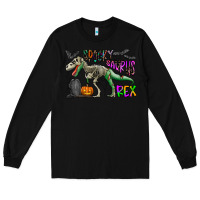 Black spooky saurus rex Long Sleeve Tee - CowhideDigitalArt