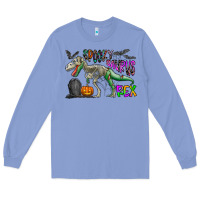Colony Blue spooky saurus rex Long Sleeve Tee - CowhideDigitalArt