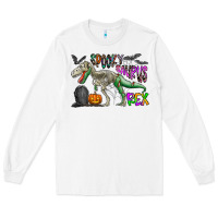 White spooky saurus rex Long Sleeve Tee - CowhideDigitalArt