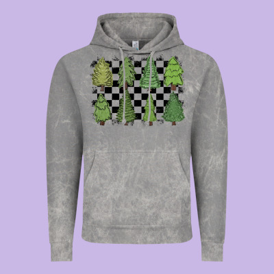 Vintage Hoodie checkered trees