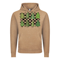 Vintage Coffee checkered trees Vintage Hoodie - MaliasSmallBusiness