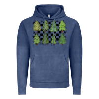 Vintage Denim checkered trees Vintage Hoodie - MaliasSmallBusiness