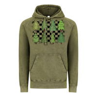 Vintage Olive checkered trees Vintage Hoodie - MaliasSmallBusiness
