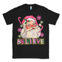 Black Pink Believe Santa Christmas Classic Tee - FaDigitalArtStudio