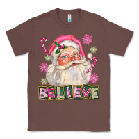 Chestnut Pink Believe Santa Christmas Classic Tee - FaDigitalArtStudio