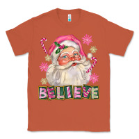 Copper Pink Believe Santa Christmas Classic Tee - FaDigitalArtStudio