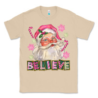 Mushroom Pink Believe Santa Christmas Classic Tee - FaDigitalArtStudio