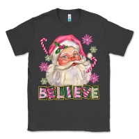 Smoke Pink Believe Santa Christmas Classic Tee - FaDigitalArtStudio